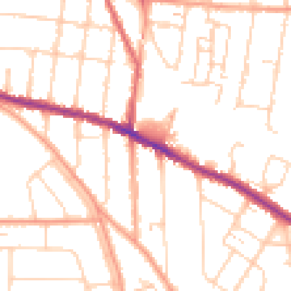 Daytime road noise heatmap for IP3 9AE