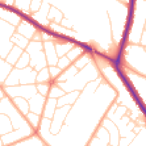 Daytime road noise heatmap for IP3 9ES