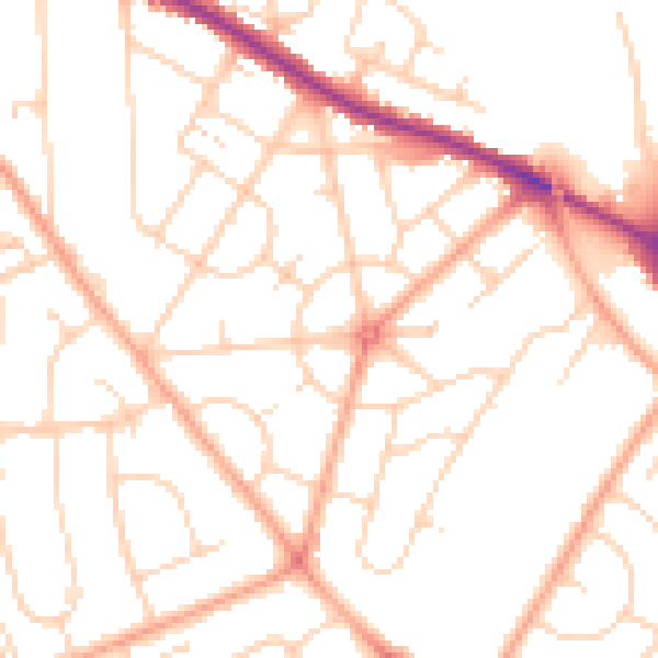 Daytime road noise heatmap for IP3 9EX