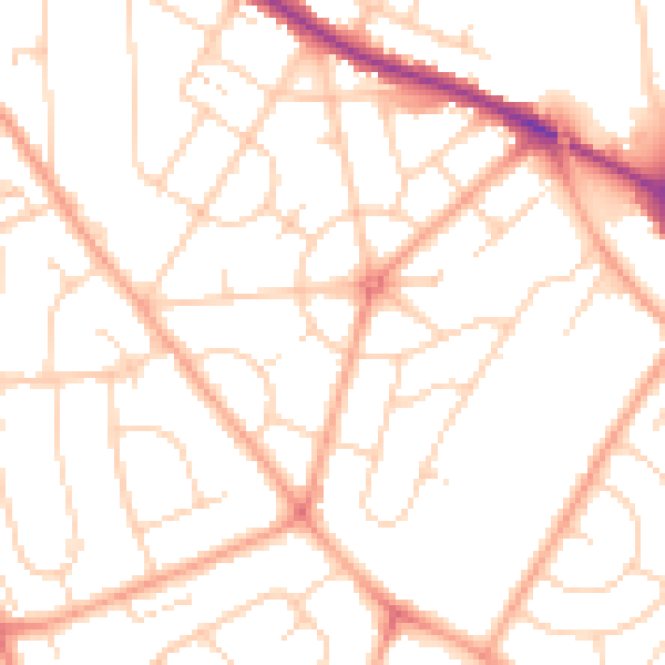 Daytime road noise heatmap for IP3 9HE