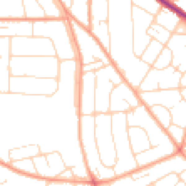 Daytime road noise heatmap for IP3 9JT