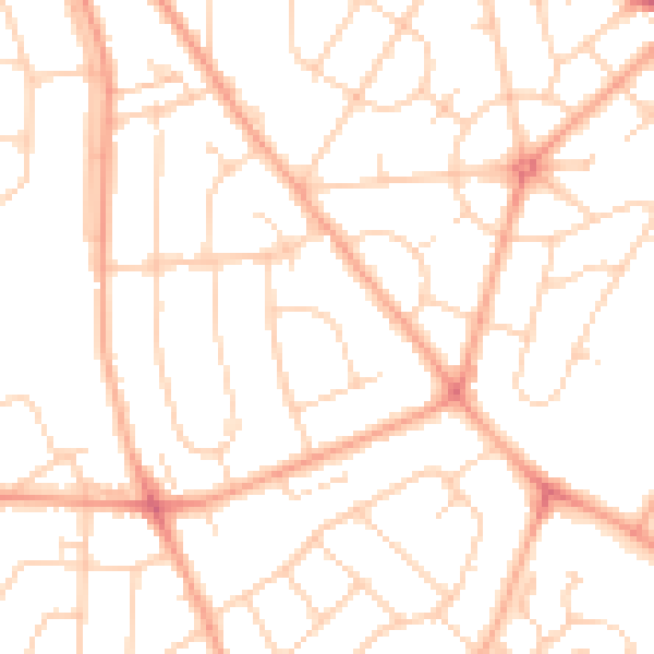 Daytime road noise heatmap for IP3 9LJ