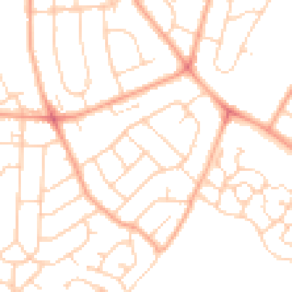 Daytime road noise heatmap for IP3 9NR