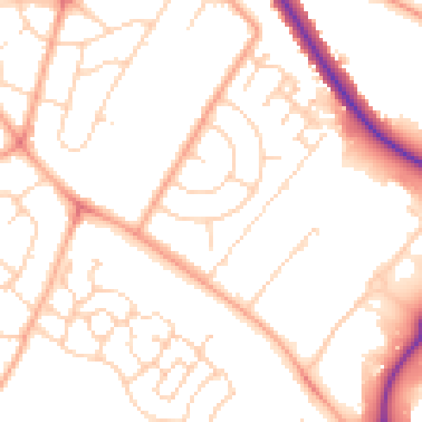 Daytime road noise heatmap for IP3 9RJ