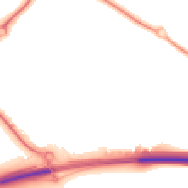 Night-time road noise heatmap for IP3 9RR
