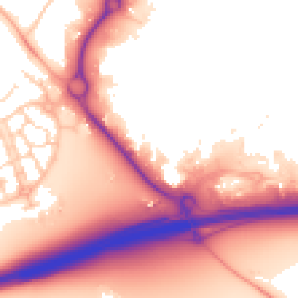 Daytime road noise heatmap for IP3 9RU