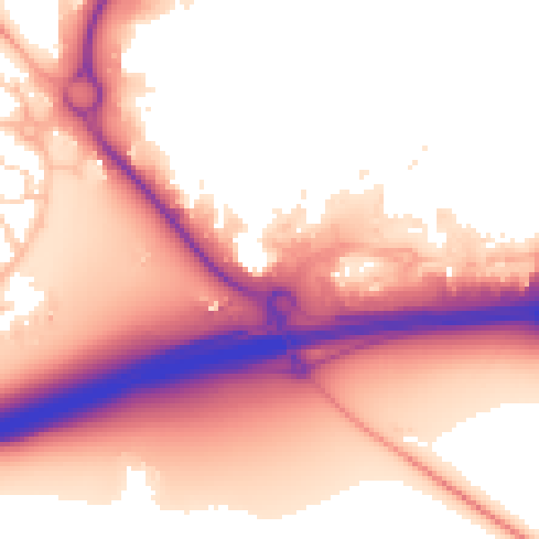 Daytime road noise heatmap for IP3 9SS
