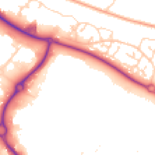Daytime road noise heatmap for IP3 9SX