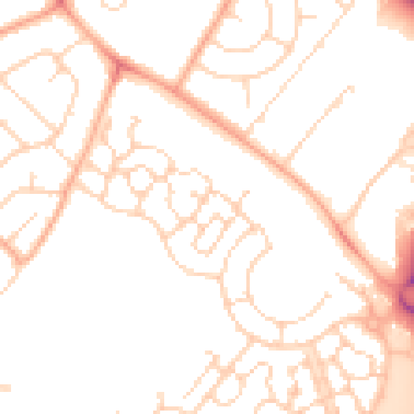 Daytime road noise heatmap for IP3 9TS
