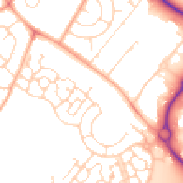 Daytime road noise heatmap for IP3 9UB