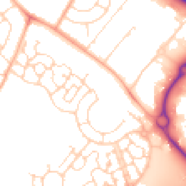 Daytime road noise heatmap for IP3 9UE