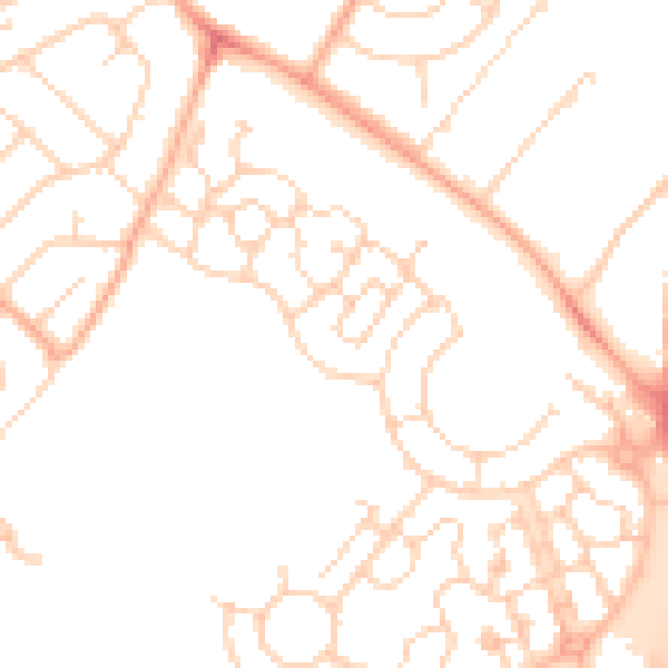 Daytime road noise heatmap for IP3 9UG