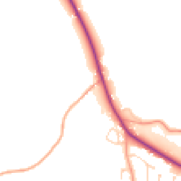 Daytime road noise heatmap for IP30 0BT