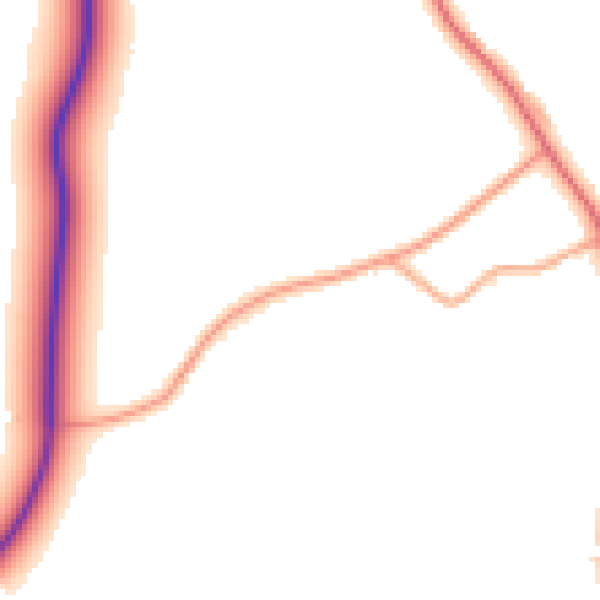 Daytime road noise heatmap for IP30 0LY