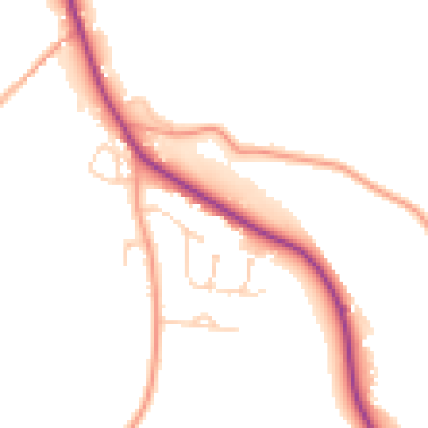 Daytime road noise heatmap for IP30 0TJ