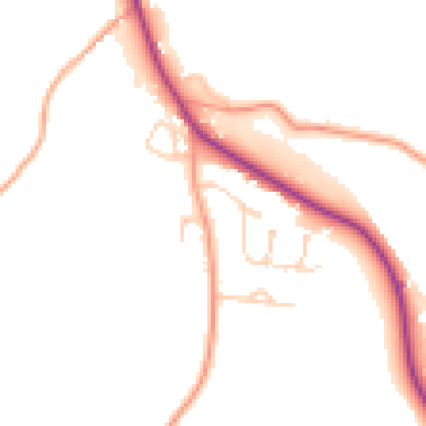 Daytime road noise heatmap for IP30 0TS