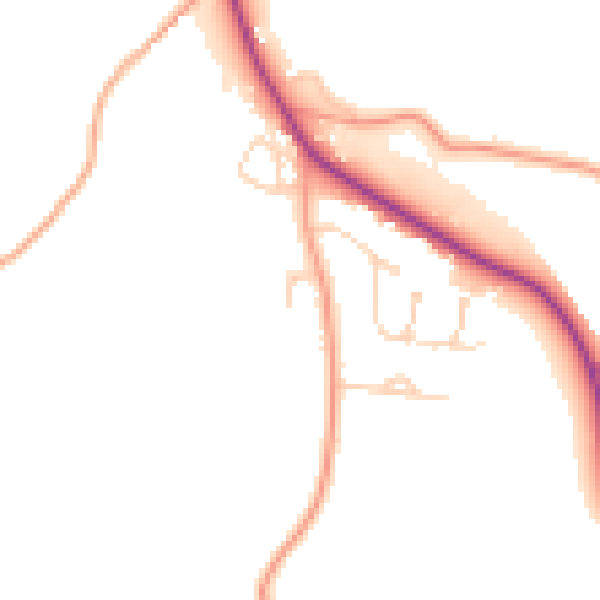 Daytime road noise heatmap for IP30 0UX