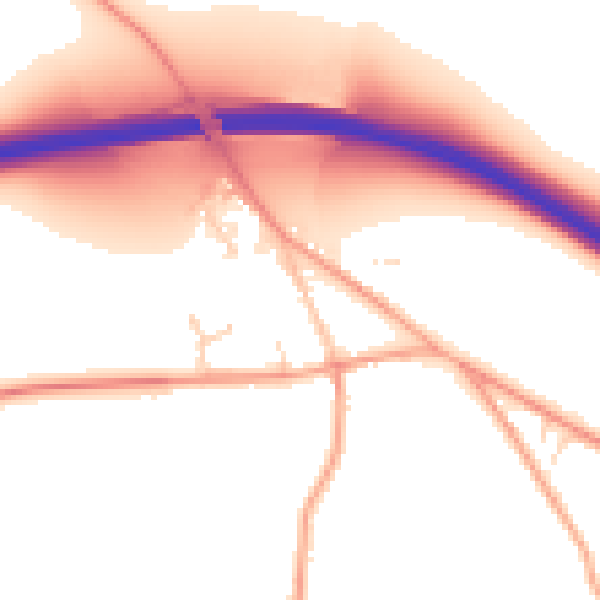 Daytime road noise heatmap for IP30 9AD