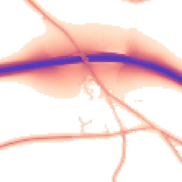 Daytime road noise heatmap for IP30 9AE