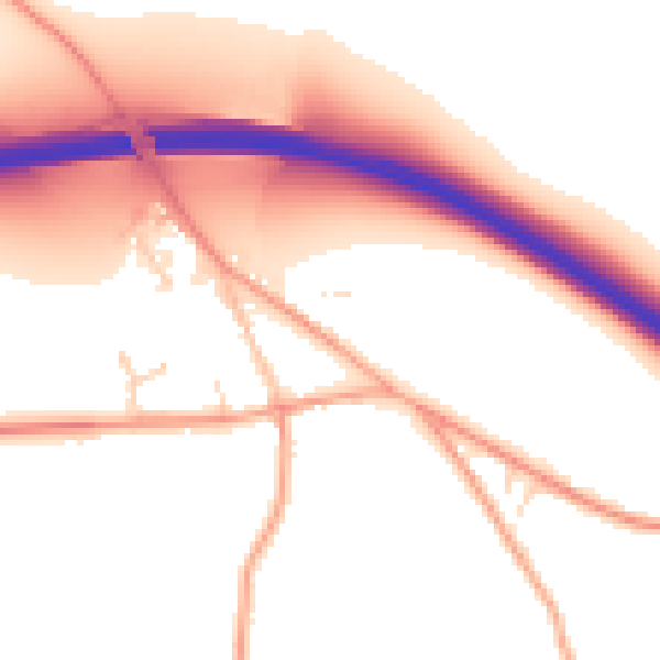 Daytime road noise heatmap for IP30 9AF