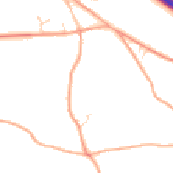 Daytime road noise heatmap for IP30 9AR