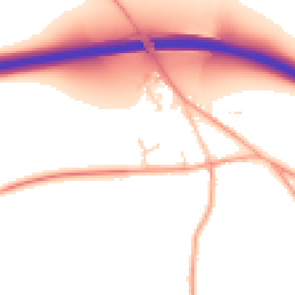 Daytime road noise heatmap for IP30 9AW