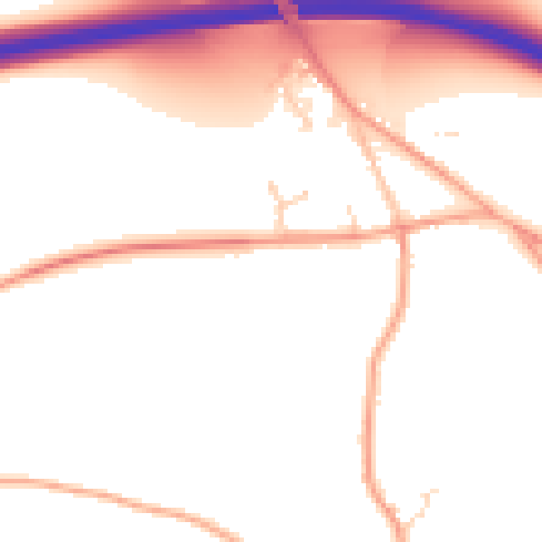 Daytime road noise heatmap for IP30 9BF
