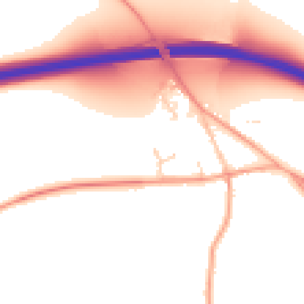 Daytime road noise heatmap for IP30 9BN