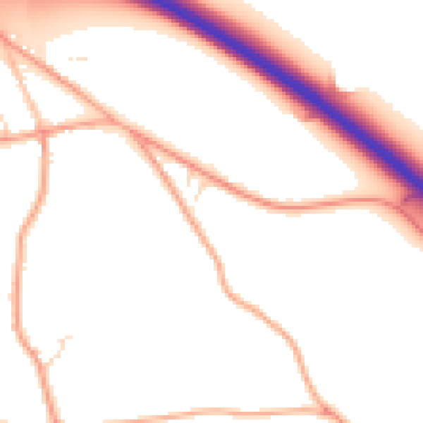 Daytime road noise heatmap for IP30 9BY