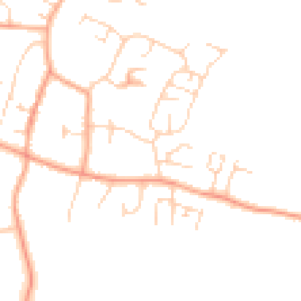 Daytime road noise heatmap for IP30 9DJ