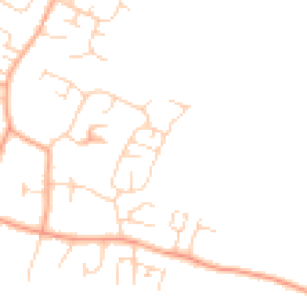 Daytime road noise heatmap for IP30 9DP