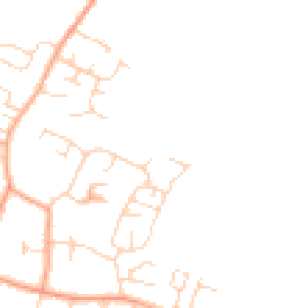 Daytime road noise heatmap for IP30 9DW