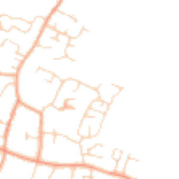 Daytime road noise heatmap for IP30 9EZ