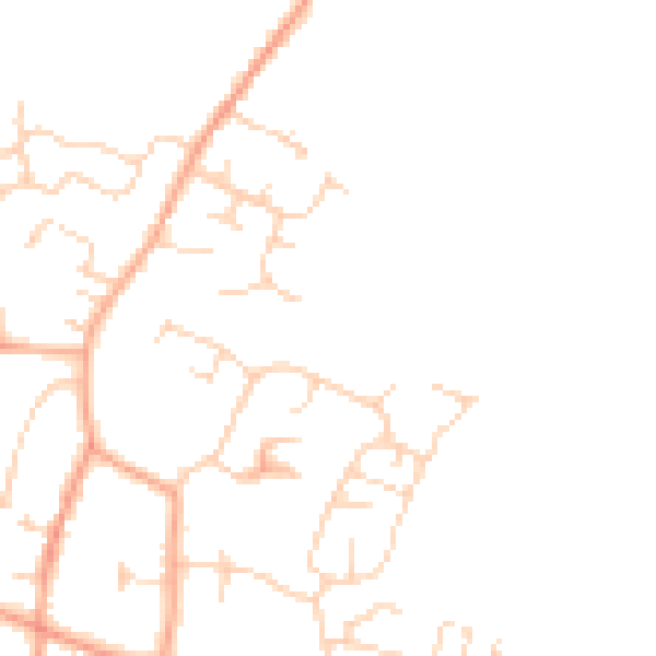 Daytime road noise heatmap for IP30 9FY