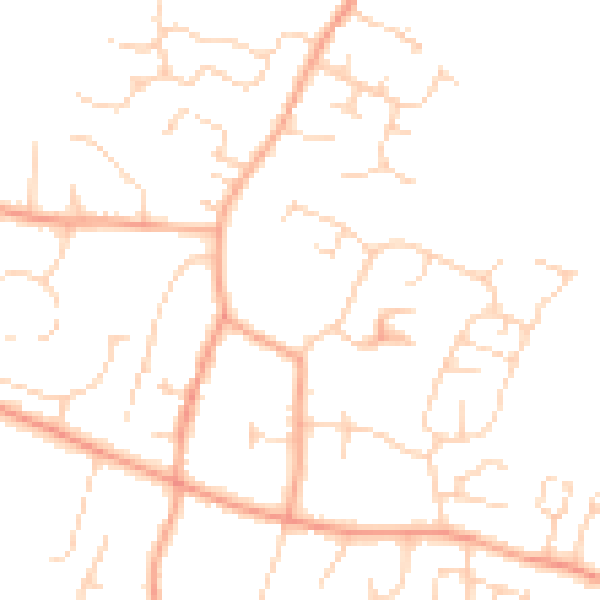 Daytime road noise heatmap for IP30 9GE