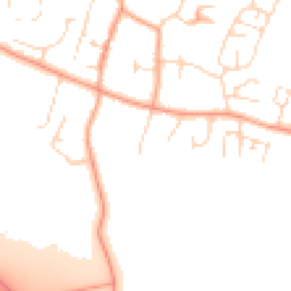 Daytime road noise heatmap for IP30 9GL