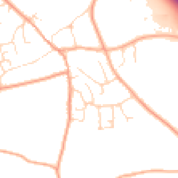 Daytime road noise heatmap for IP30 9SN