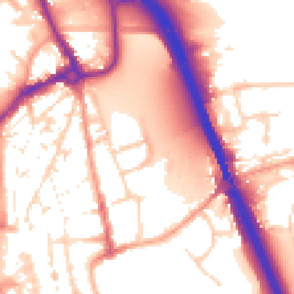 Daytime road noise heatmap for IP33 1AF