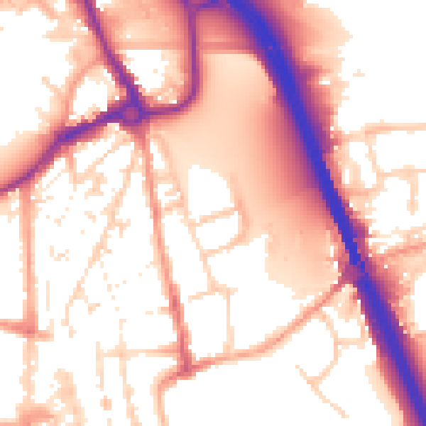 Daytime road noise heatmap for IP33 1AG