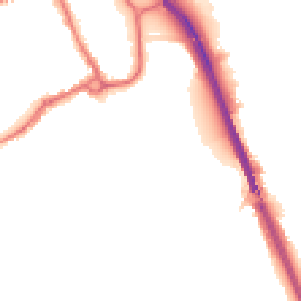 Night-time road noise heatmap for IP33 1AH