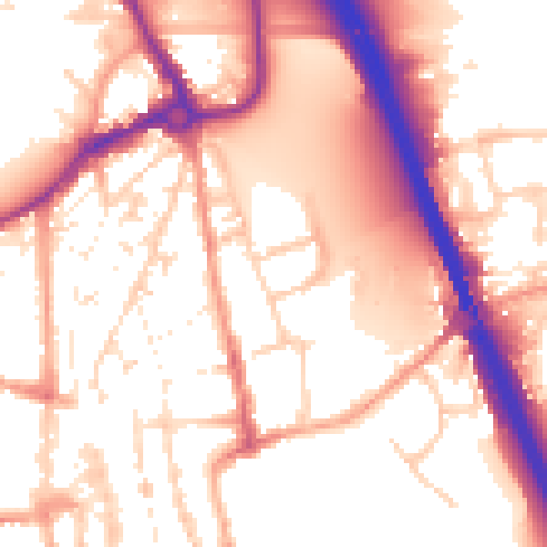 Daytime road noise heatmap for IP33 1AJ