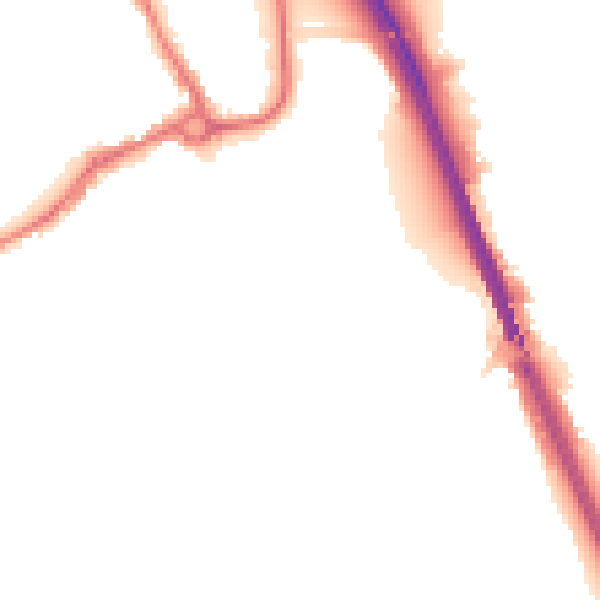 Night-time road noise heatmap for IP33 1AJ