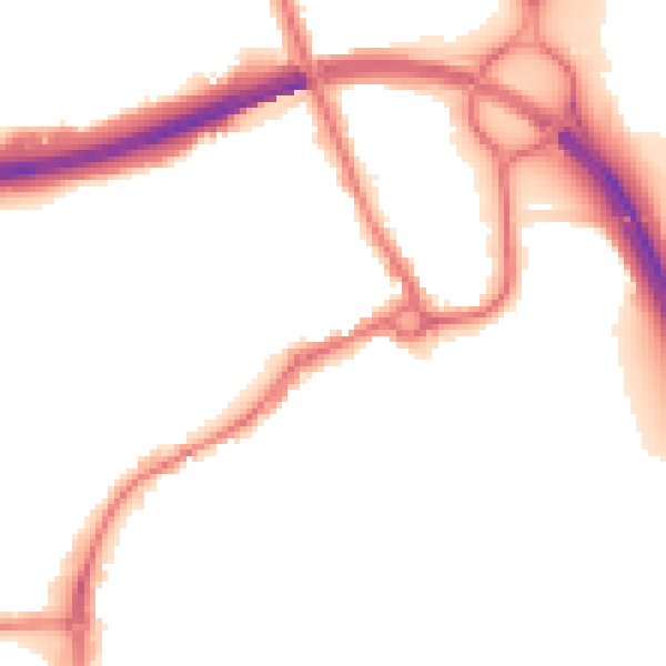 Night-time road noise heatmap for IP33 1AS
