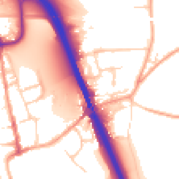 Daytime road noise heatmap for IP33 1AT