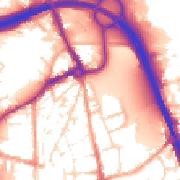 Daytime road noise heatmap for IP33 1AY