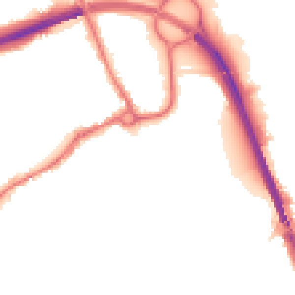 Night-time road noise heatmap for IP33 1AY