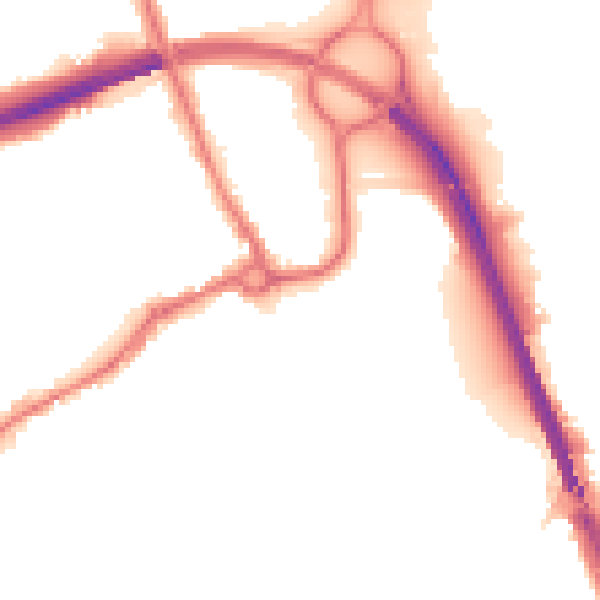 Night-time road noise heatmap for IP33 1AZ