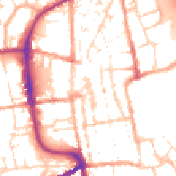 Daytime road noise heatmap for IP33 1BJ