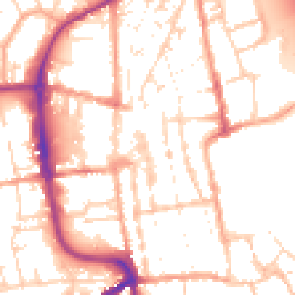 Daytime road noise heatmap for IP33 1DB