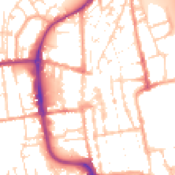 Daytime road noise heatmap for IP33 1DR